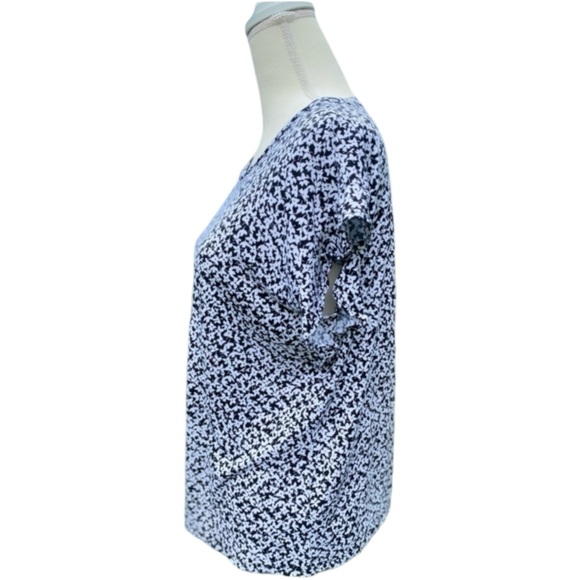 Michael Kors Black Floral Ruffle Sleeve Top Size Large - Picture 3 of 6